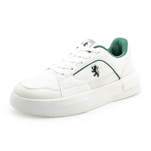 Image of Red Tape Men's Sneakers Black White Pu Round Toe Lace-Up Responsive Sole