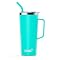 24 Oz Insulated Travel Mug With Handle – Stainless Steel Tumbler, Leak-Proof Lid & Straw