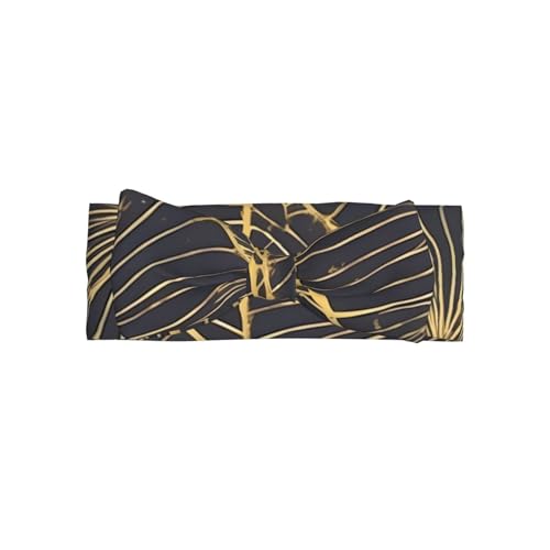Golden Leaf Prints Baby Bow Headband Super Stretchy Soft Bows Hair Accessories for Newborn Infants Toddlers Kids Girls