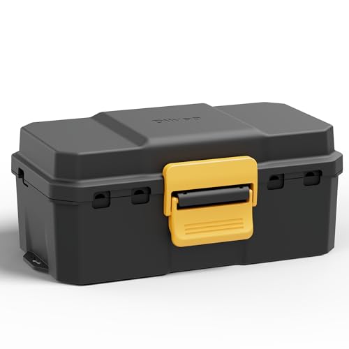 Boîte de câble étanche, Diivoo Boîte de câble Outdoor Couvertures étanches, grande taille 6 entrée de joint de câble, IP54 protéger Power Strip, Timer Outlet Plug, Noir（28,5×15×11cm）