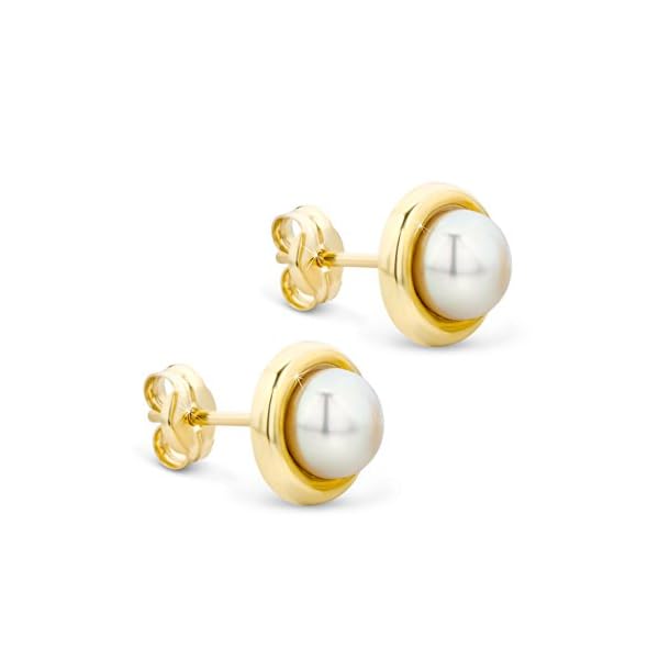 14K / 10K Gold Freshwater Pearl Stud Earrings – Classic Real Pearl Earrings for Women – Timeless & Elegant Jewelry – Perfect for Anniversary, Birthday, Wedding - Jewelry for Women