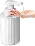 Automatic Soap Dispenser Liquid Touchless: 9oz White Plastic - Rechargeable Electric Smart 3 Level Adjustable Auto Hand Soap Dispenser - Dish Bathroom Kitchen