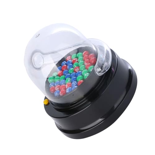 GARVALON Máquina de Lotería Eléctrica Transparente sin Batería Números 1-49 en 3 Colores Selector de Números para Juegos de Fiesta y Bingo Equipo Portátil para Sorteos y Recreación