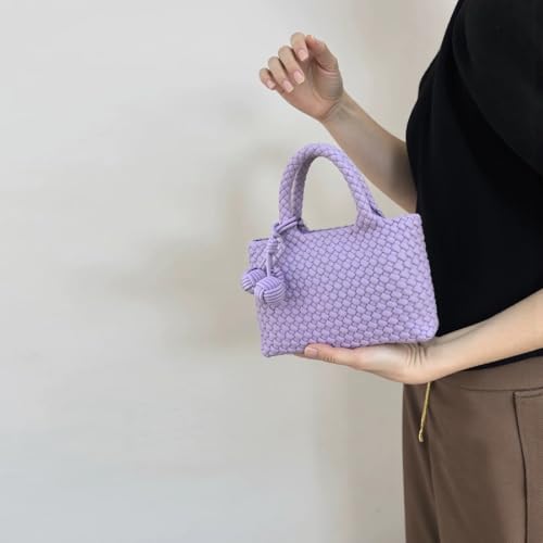 Image of Woven Tote Bag for Women with Coin Purse, Foldable Chain Small Crossbody Handbags, Fashion Shoulder Bag, Hobo Satchel