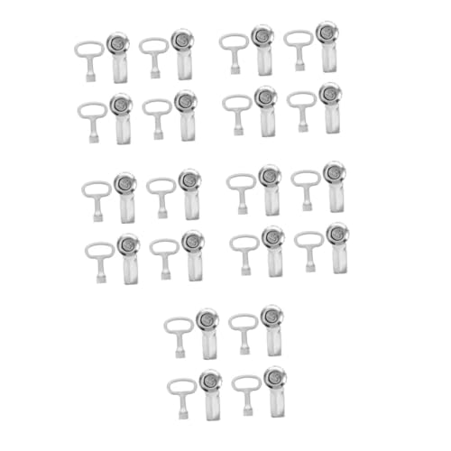 Juego de cerradura de cubo de basura para exteriores, kit de control de bloqueo de cubo de basura con llave triangular, 5 juegos de cerraduras plateadas para caja de arena, contenedor de reciclaje
