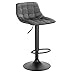 WOLTU 1x Taburetes Alto de Cocina Taburete de Bar Diseño Asiento en Terciopelo Taburete Giratorio con Respaldo Regulable en Altura Muebles Sillas Gris Oscuro BH273dgr-1