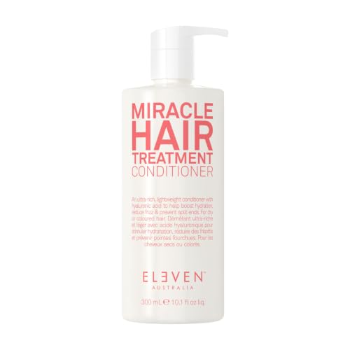 ELEVEN AUSTRALIA Miracle Hair Treatment Conditioner for Women & Men - Moisturizing Conditioner for Dry Damaged Hair Reduces Frizz & Split Ends Deep Moisture & Hydration Sulfate Free - 10.1 fl oz