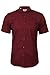 Price comparison product image Xact Mens Grandad Collar Poplin Shirt Nehru - Short Sleeved - Slim Fit (Burgundy) L