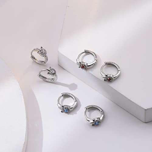 Ritach Small Hoop Earrings For Kids Girls Sterling Silver Plated Hypoallergenic Cute Unicorn/Bee/Panda Huggie Earrings For Women #TOP4
