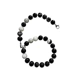 Locsanity Interlocking, Sisterlock, Dreadlock, Crochet Tool Bracelet Holder, Pink Beads (Black/White)