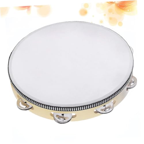 Hoement 10 Pandeiro De Pele De Carneiro Brinquedo Educativo De Percussão Pandeiro De Mão Sino De Tam