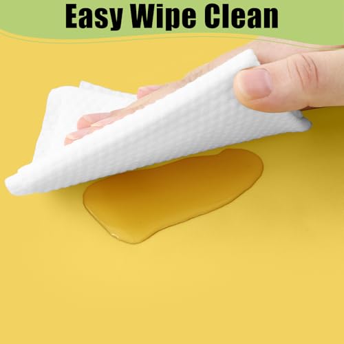 Image of Smiry Disposable Table Cloth - 15 Pack, 54 x 108 Inch Waterproof Rectangle Tablecloths for Parties, Decorative Plastic Table Cover, Leakproof & Sturdy, Yellow