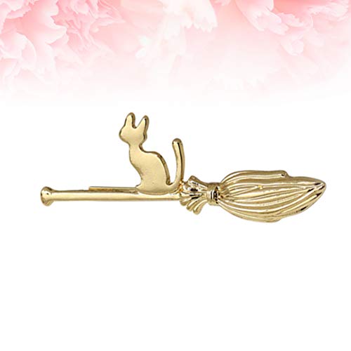 Beaupretty Cat Broom Hair Clips Short Barrettes Cartoon Cartoon Hair Clip Hair Accessories For Girls And Ladies (Golden) #TOP2