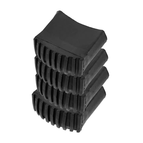 Healeved Couvre Pieds D'ÉChelle AntidéRapants En Caoutchouc Noir 2.75 X 2.75 X 1.38 Pouces Lot De 4 Protecteurs RéSistants À L'Usure Pour Sols Tapis...