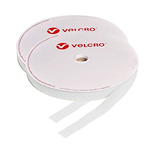 20mm Velcro® Brand Hook & Loop White Sew On 1m