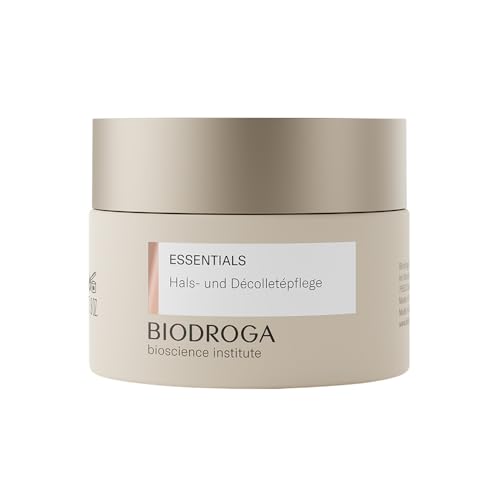 BIODROGA Bioscience Institute - Essentials Hals- und Dekolleté Pflege 50ml – Hautstraffende Pflegecreme mit Schwarzwald Complex, Peptiden und Glow Effekt - Parabenfrei, Silikonfrei, Mikroplastikfrei