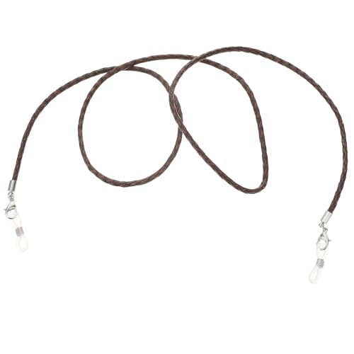 Beaupretty Mask Glasses Holder Lanyard Chain Fashion Pu Leather Braided Strap Lightweight Mask Chain for Adults around Neck Light Brown