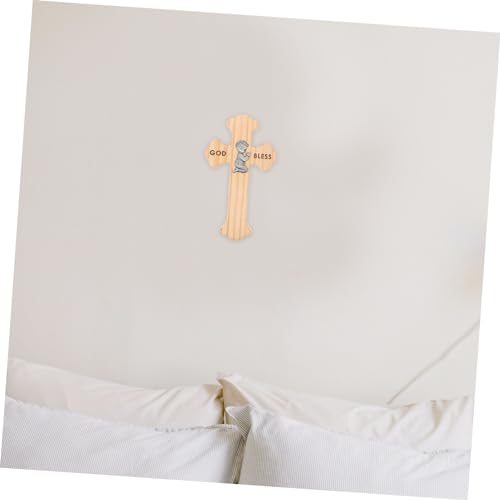 Cruz de madera para dormitorio infantil PRETYZOOM decoración de comunión hogar 4