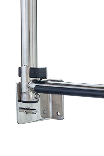 Garelick 19684 Telescoping Transom Ladder, 4-Step, Self-Lock Transom Mount Brackets, Stainless Steel, Rated To 400 Pounds #TOP6
