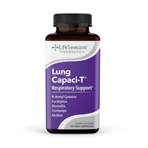 LifeSeasons - Lung Capaci-T - Lung & Respiratory Support Supplement - Increase Oxygen Capacity & Reduce Mucus - CoQ10, N-Acetyl Cysteine, Boswellia, Eucalyptus, Nettle, Peppermint - 90 Capsules