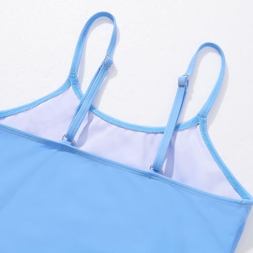 Image of Weixinbuy Girl's One Piece Swimsuits with Mesh Skirt Bathing Suits Swimwear with Cover Up for Girls 9-16 Years