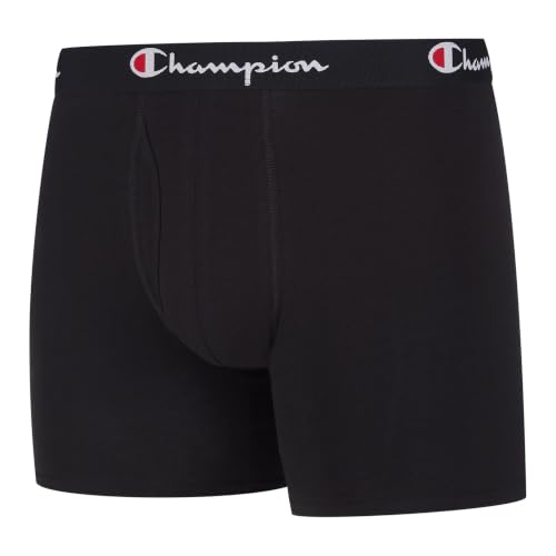 Image of Champion Men's Everyday Cotton Stretch 5 Pack Boxer Briefs, Total Support Pouch, Moisture-Wicking, No Ride-up Fit