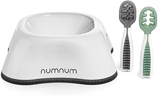 NumNum Starter Kit | Baby Bowl and Spoons Set (Stage 1 + Stage 2) | BPA Free Silicone Toddler Feeding Supplies | Baby Led Weaning Bowl and Baby Utensils for Kids Ages 6 Months+
