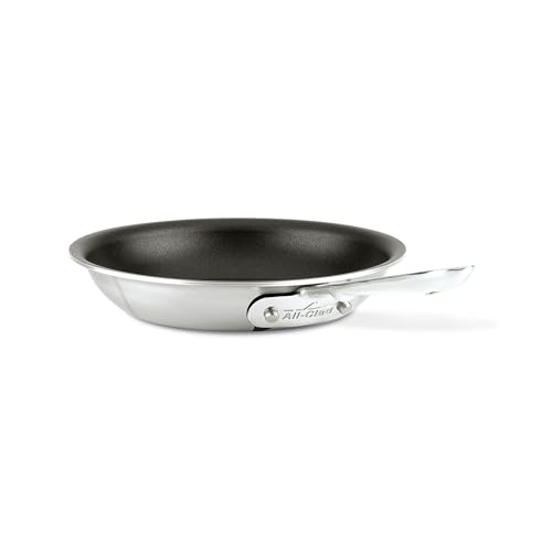All-Clad D5 8 Inch Brushed Stainless Steel Pro Non Stick Frying pan, 5-Ply Stainless Steel Pan, Induction, Oven Broiler Safe 500F Skillet, Professional Cookware, Silver by All-Clad - Used condition - US$135.56
