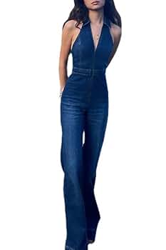【AMERI】V NECK DENIM JUMPSUIT Ameri vintage V NECK DENIM JUMPSUIT