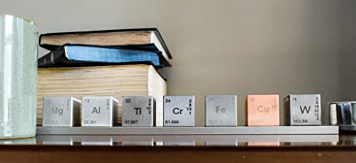 Element 1” Cube Set 7 Pcs - Titanium Tungsten Aluminum Copper Iron Chromium Magnesium - With Display (95.0-99.95% Purity Ti W Al Cu Fe Cr Mg) #TOP2