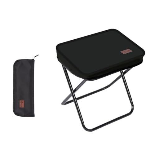 THE LIMIT Mini Folding Stool with Carry Bag, Lightweight Outdoor Stool for Travel, Hiking, BBQ, Fishing, Leisure (Black)