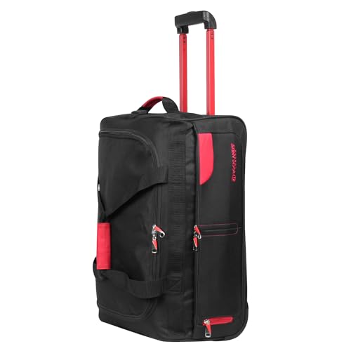 Rocklands® Lightweight Luggage Rolling Holdall Suitcase Wheeled Duffle Bag Cargo Travel Bag RL501 (Red/Black, Small (Carry on) 20" (H55 x L39.5 x 23 cm))