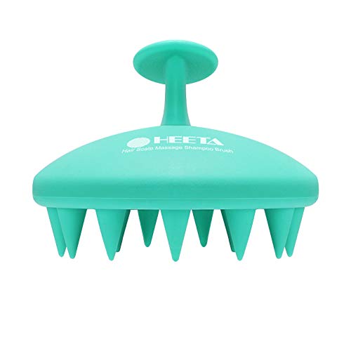 Hair Scalp Massager Shampoo Brush, HEETA Integrated Design Hair Care Brush with Soft Silicone Head Massager (Green)