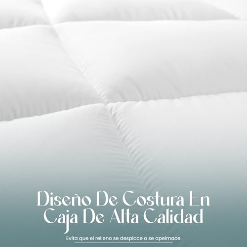 Miniatura 5 de Utopia Bedding Edredón De Fibra 200x200 Cm, Fibra Hueca Siliconada, 1480 Gramo Blanco, Cama 105-200 X 200 Cm