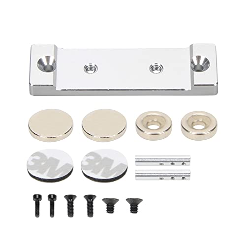 Support magnétique SCX24 RCAWD alu argent pour châssis Axial 1/24 RC crawler
