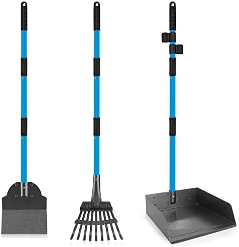 CCAATVG Extra Large Dog Pooper Scooper for Large Medium Small Dogs Metal Pet Pooper Scooper for Yard with Lightweight Long Handle Rake Tray Spade Heavy Duty (Extra Large)