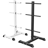 GORILLA SPORTS® Hantelscheibenständer - 6 Scheibenaufnahmen, für Ø 30 mm Gewichtsscheiben, bis 200 kg Belastbar, Stahl, Weiß/Schwarz - Hantelständer, Scheibenständer, Hantelablage, Hantelbaum, Gewicht
