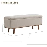 Storage Ottoman Bench, 45" End of Bed Bench, Beige - Image 2