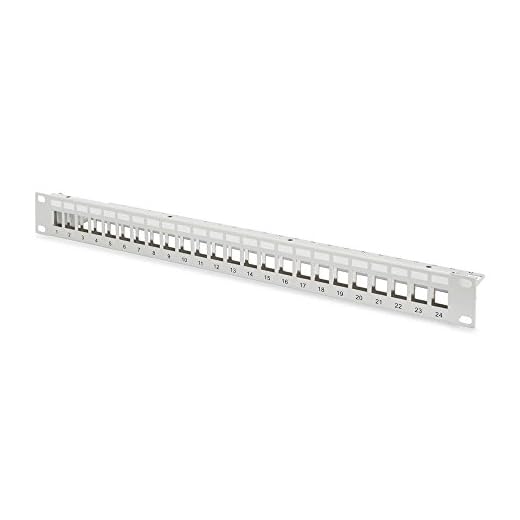 DIGITUS Patchpanel - Modular - Für Keystone-Module - 19-Zoll - 24-Port - Geschirmt - Rack-Montage 1HE - V1 - Grau