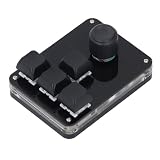 Jeffergarden Mini Klawiatura Mechaniczna, Programowalna Klawiatura z 4 Klawiszami i 1 Pokrętłem ze światłem RGB i Niebieskim Przełącznikiem, Klawiatura do Gier USB C Typu Plug and Play do