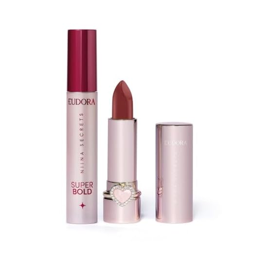 Eudora Kit Niina Secrets: Batom Cremoso Love You 3g + Máscara para Cílios Super Bold 10g