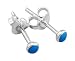 Sterling Silver 0.11" (3mm) Simulated Turquoise Stud Earrings (Very Small Earrings)