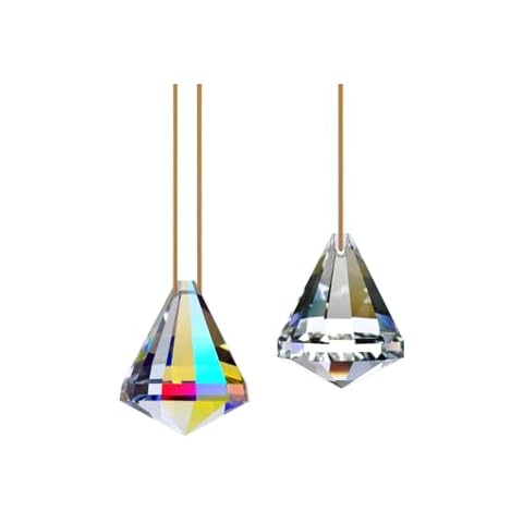 GOLDENHAITAI 2pcs Crystal Ball Prism SunCatcher, 40mm Glass Ornament Pendant, Rainbow Maker for Window, Home Decor Cover
