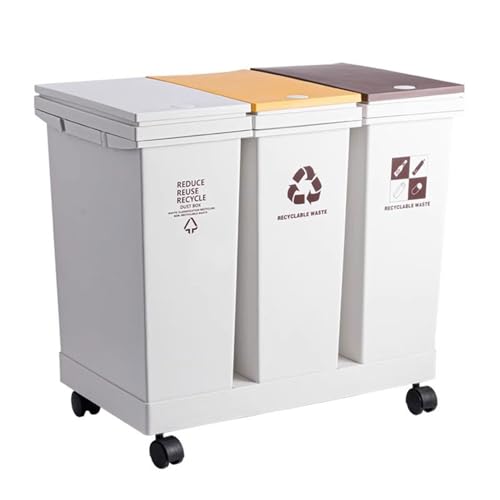Poubelle pour la cuisine à roulettes pour un tri sélectif fluide