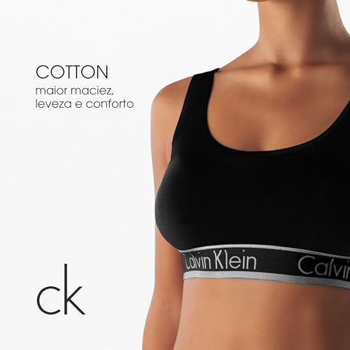 CALVIN KLEIN CK Top Regata Underwear Algodão Cotton Feminino Adulto, Preto, M