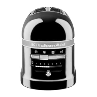 Kitchenaid tostapane - Artisan - Toaster 2 fette con scomparti extra-large e pinze autocentranti - Macchina per Toast con 7 Livelli di Doratura - Retro - Nero onice