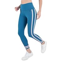 Hurley Leggings 7/8 con Rayas Laterales, Verde Azulado Profundo, M para Mujer