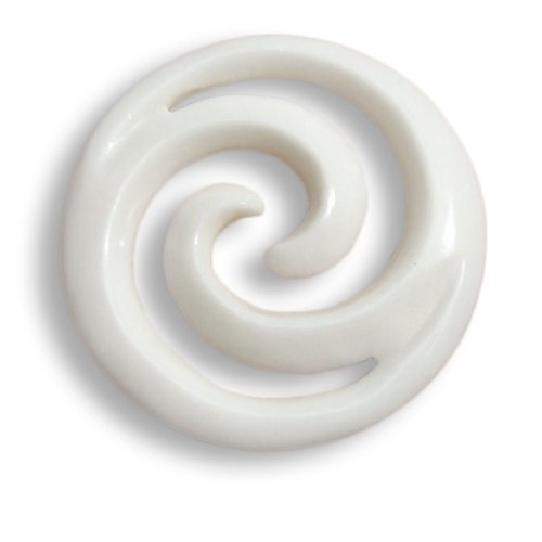 Island Piercings Handgefertigter weisser Koru Anhänger im Maori Bone Design inkl. Band PB129