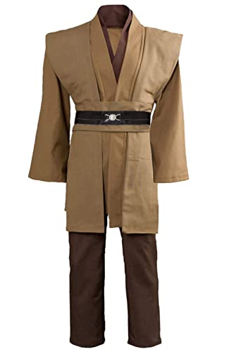 GOLDSTITCH Men Tunic Robe Knight Fancy Cool Cosplay Costume brown M