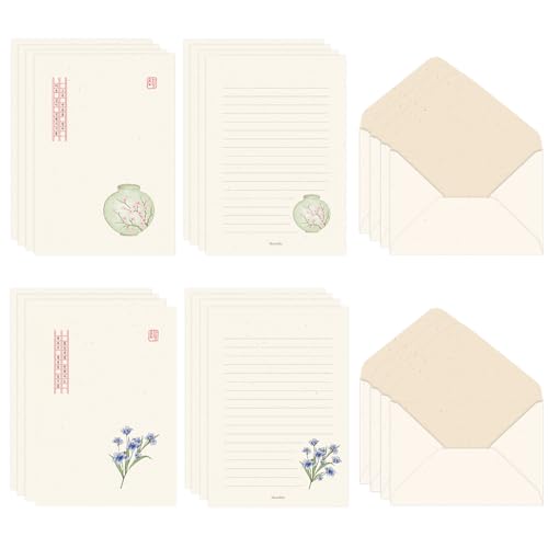 Monolike Minwha Letter Paper and Envelopes Set - 8Type, 32 Letter Paper + 16 Envelopes